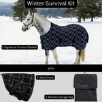 Survival Bundle: Heavyweight 300g Winter Horse Turnout Blanket, Neck Warmer & Blanket Storage Bag