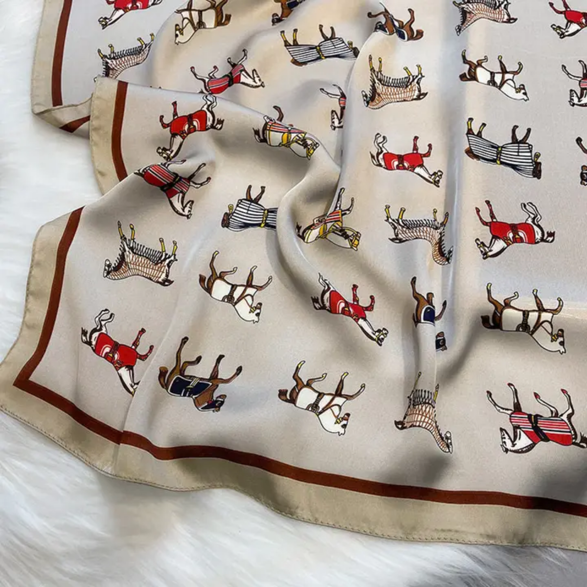 Equestrian Snaffle Bit Scarf 100% Silk
