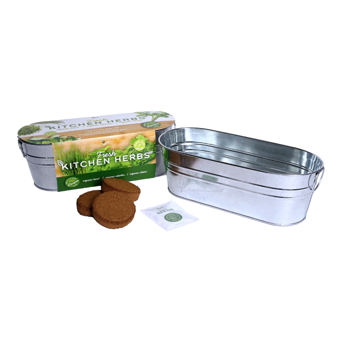 Organic Kitchen Herbs Grow Kit | Basil, Cilantro, & Chives